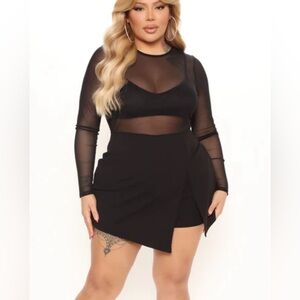 Fashion Nova Blurred Lines Mesh Romper